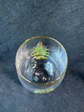 Set Of 4 Spode Crystal Christmas Tree Stemless Wine Glasses (3 Sets Available, Priced Individually)