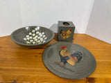 3-Piece Crackle Finish Wooden/Cardboard Decor Lot