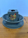 3-Piece Crackle Finish Wooden/Cardboard Decor Lot