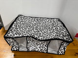 Set Of 3 White/Black Leopard Print Under The Bed Storage