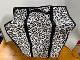 Set Of 3 White/Black Leopard Print Under The Bed Storage