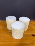 Set Of 3 Pottery Barn Pillar Candles, Unused