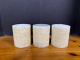 Set Of 3 Pottery Barn Pillar Candles, Unused