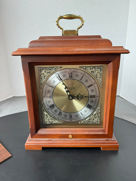 Wittnauer Battery Operated Wooden Mantel Clock (WORKS)