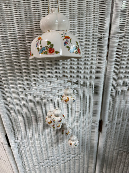 Vintage Ardalt Bone China Hand Made Floral Butterfly Windchimes
