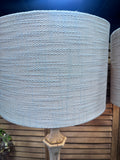 Pair of Tall White Washed Column Lamps