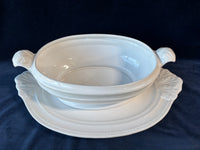 Large White Ceramic Soup Tureen With Ladle