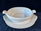 Large White Ceramic Soup Tureen With Ladle