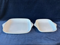 Pair Of White Ceramic Baking Dishes