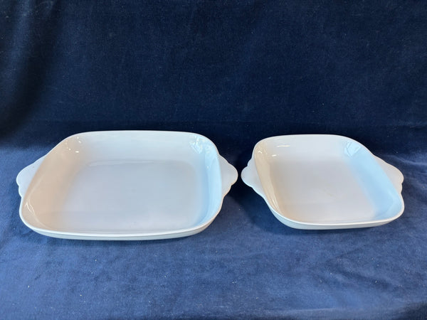 Pair Of White Ceramic Baking Dishes