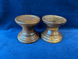 Pair of Wooden Pillar Candle Holders