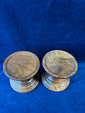 Pair of Wooden Pillar Candle Holders