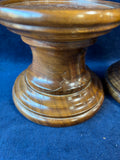 Pair of Wooden Pillar Candle Holders