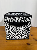 Scout Black/White Leopard Print Storage Cube Bin