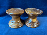 Pair of Wooden Pillar Candle Holders