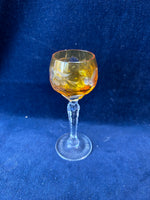 Set Of 6 Amber Yellow Bohemian Crystal Cordial Glasses (2 Sets Available, Priced Individually)