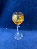 Set Of 6 Amber Yellow Bohemian Crystal Cordial Glasses (2 Sets Available, Priced Individually)