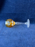 Set Of 6 Amber Yellow Bohemian Crystal Cordial Glasses (2 Sets Available, Priced Individually)