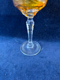 Set Of 6 Amber Yellow Bohemian Crystal Cordial Glasses (2 Sets Available, Priced Individually)