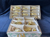 Lot Of Old World Gold Toned Christmas Ornaments