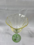 Pair Of Green Stemmed Goblets
