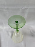 Pair Of Green Stemmed Goblets