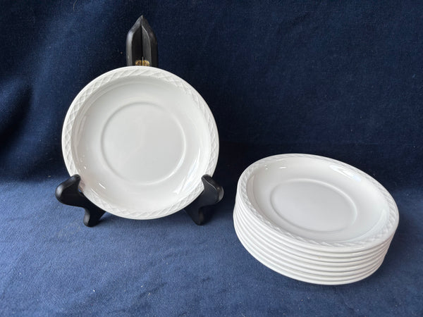 Set Of 9 Johnson Brothers Franciscan Country Fayre White Saucers