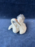 (C) Lladro Nesting Crane #1599 Porcelain Bird Nature Figurine In Original Box