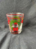 Set Of 4 Libbey Christmas Wreath Bell Lowball Cocktail Glasses