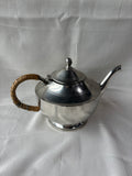 Queen Art Pewter Teapot w/ Lid Wrapped Wicker Handle (B)