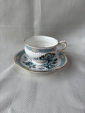 Elizabethan Fine Bone China Blue Floral Gold Rim Footed Tea Cup And Saucer Set