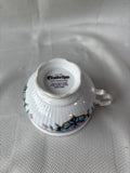 Elizabethan Fine Bone China Blue Floral Gold Rim Footed Tea Cup And Saucer Set