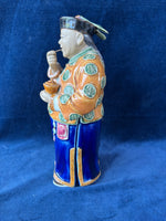Chinese Pottery Glazed Statue Of Man Holding A Steam Cup *Read Description*