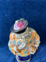 Chinese Pottery Glazed Statue Of Man Holding A Steam Cup *Read Description*