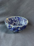 Bennington Potters Pottery Blue Agate Juicer Bowl Scalloped