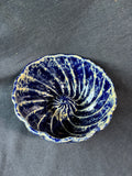 Bennington Potters Pottery Blue Agate Juicer Bowl Scalloped