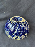 Bennington Potters Pottery Blue Agate Juicer Bowl Scalloped