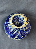 Bennington Potters Pottery Blue Agate Juicer Bowl Scalloped