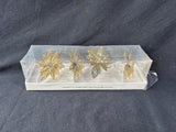 Set Of 4 Dept 56 Poinsettia Napkin Ring And Place-card Holders, Unopened