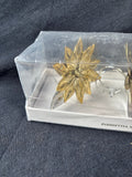 Set Of 4 Dept 56 Poinsettia Napkin Ring And Place-card Holders, Unopened