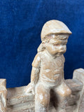 Royal Haeger Pottery Boy Figurine Sitting On Fence *Read Description*