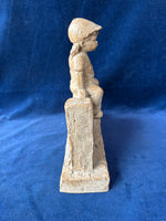 Royal Haeger Pottery Boy Figurine Sitting On Fence *Read Description*
