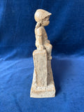Royal Haeger Pottery Boy Figurine Sitting On Fence *Read Description*