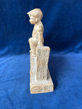 Royal Haeger Pottery Boy Figurine Sitting On Fence *Read Description*