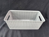 5-Piece Plastic Grey Storage Basket Lot