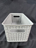 5-Piece Plastic Grey Storage Basket Lot