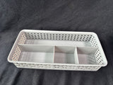 5-Piece Plastic Grey Storage Basket Lot
