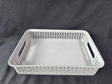 5-Piece Plastic Grey Storage Basket Lot