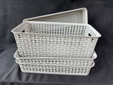 5-Piece Plastic Grey Storage Basket Lot