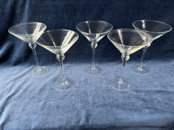 Set Of 5 Martini Glasses